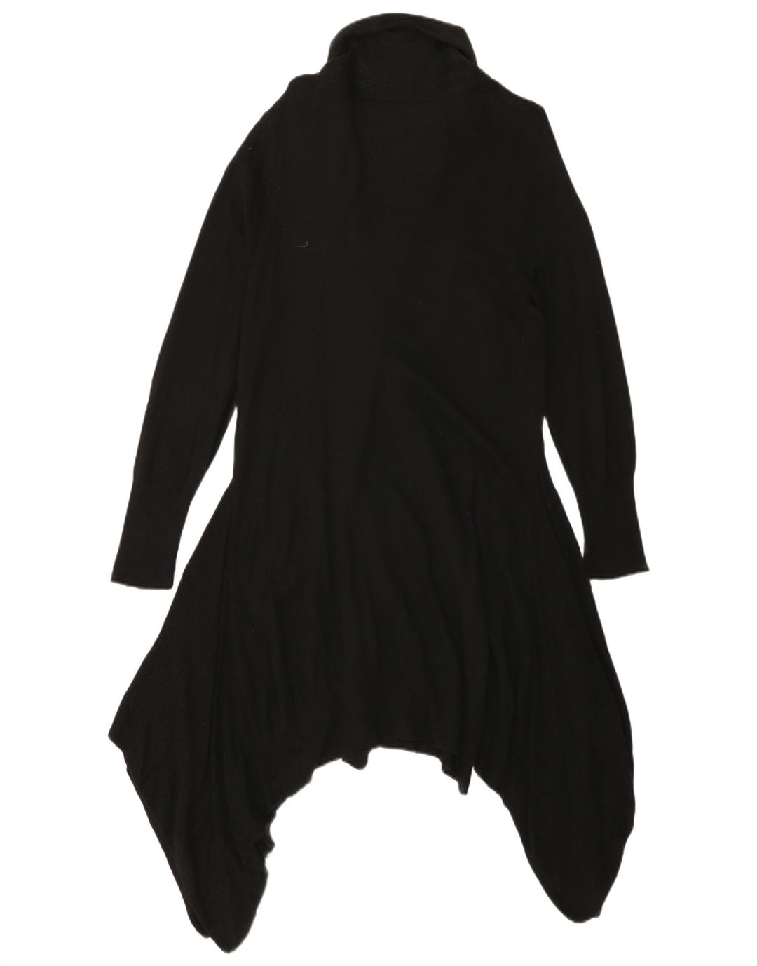 Maglione cardigan aperto lungo da donna Marks & Spencer UK 16 grande nero