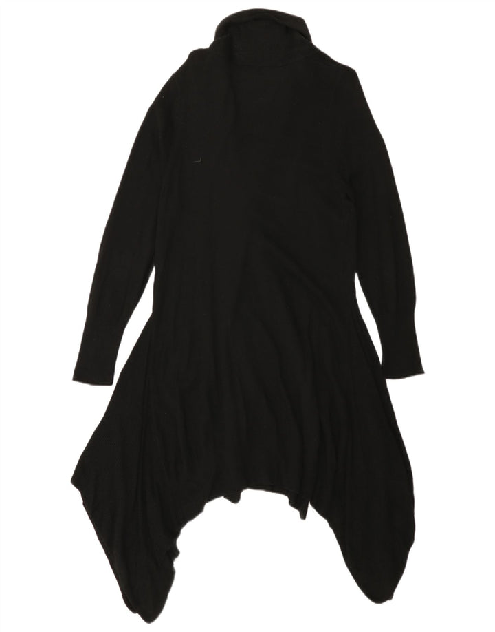 Maglione cardigan aperto lungo da donna Marks & Spencer UK 16 grande nero
