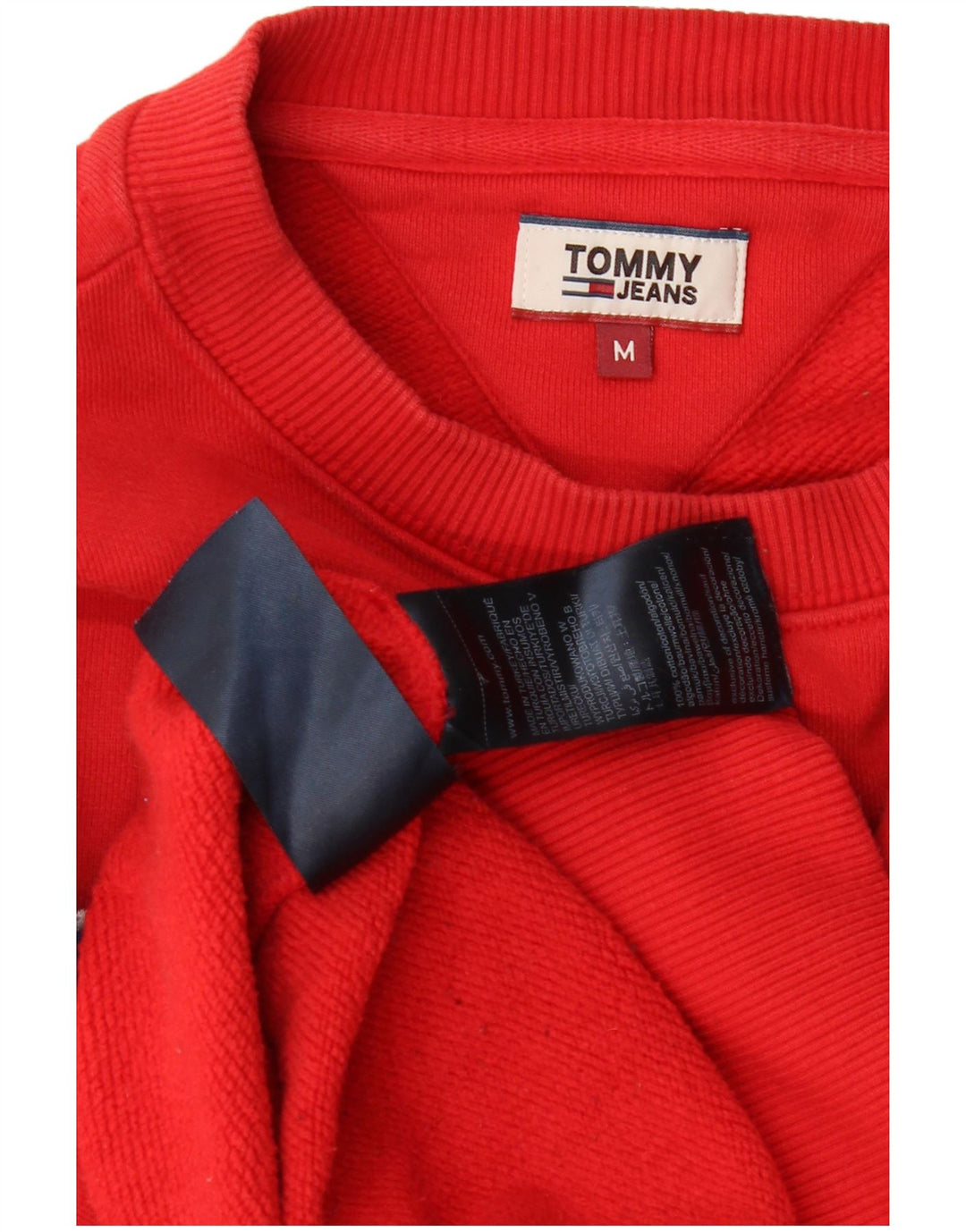 Felpa oversize con grafica da donna Tommy Hilfiger Maglione UK 14 Medio Rosso