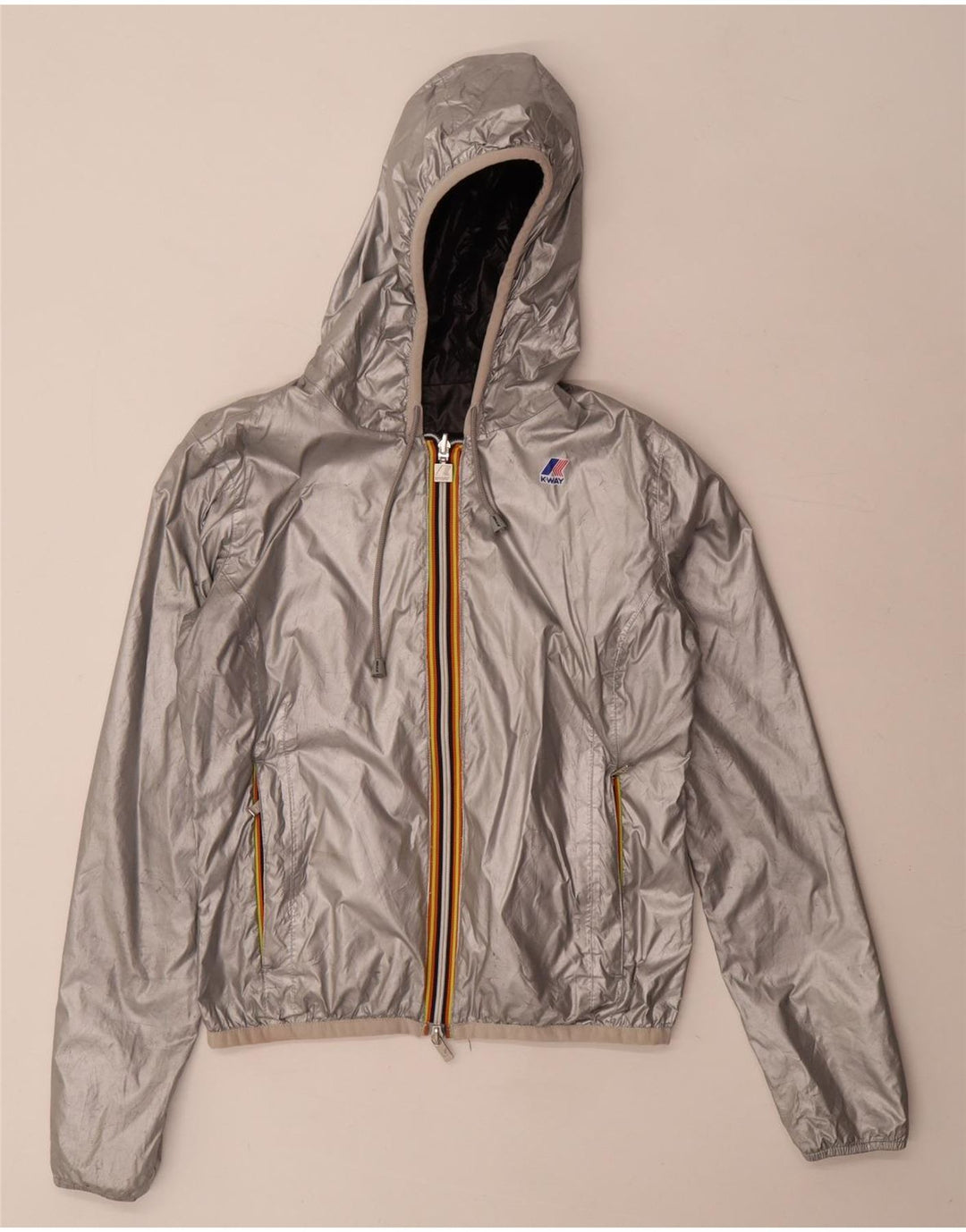 Giacca reversibile con cappuccio K-Way Bambino 6-7 anni Nera in poliammide