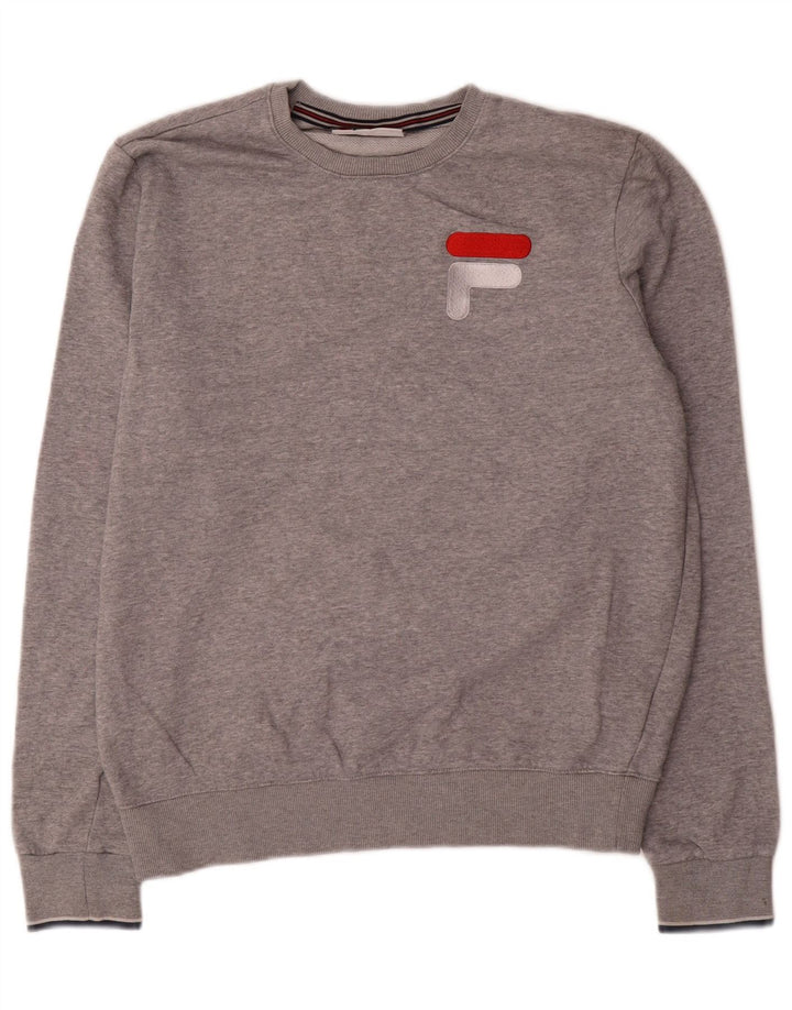 Felpa grafica da uomo Fila Maglione in cotone grigio medio