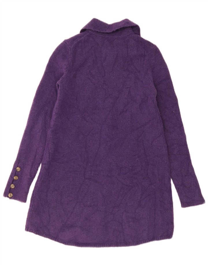 Maglione cardigan lungo da donna Zara UK 10 piccolo poliestere viola