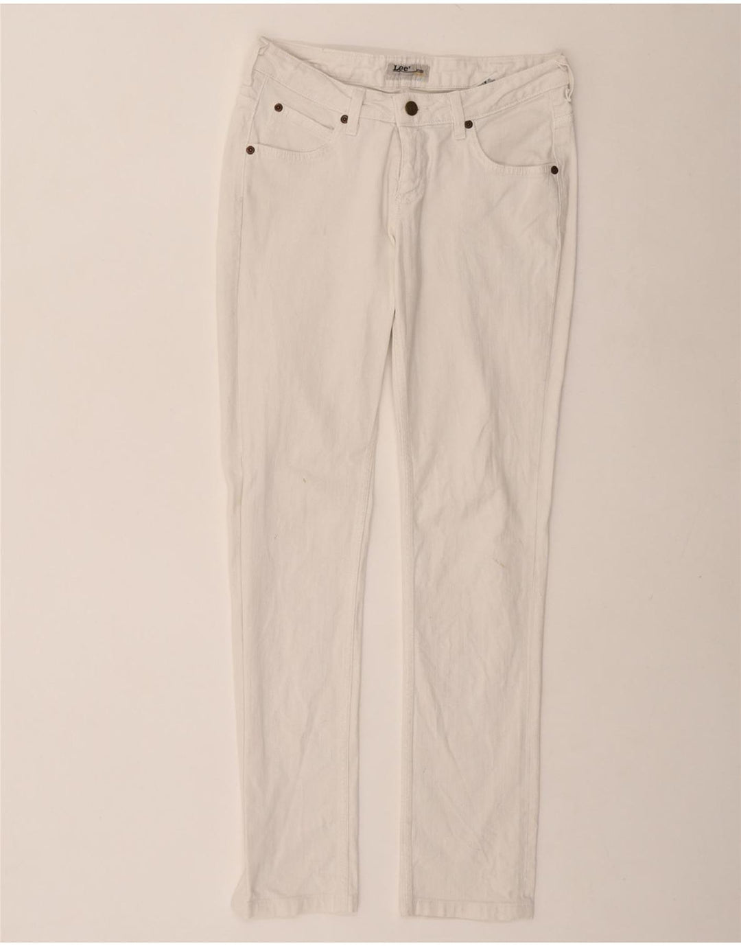 LEE Womens Norma Slim Jeans W29 L30 White Cotton