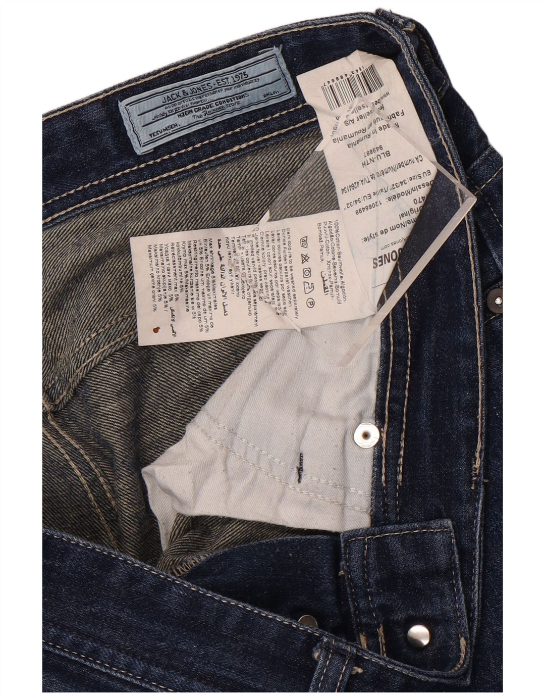 Jeans dritti da uomo Jack & Jones W34 L32 cotone blu