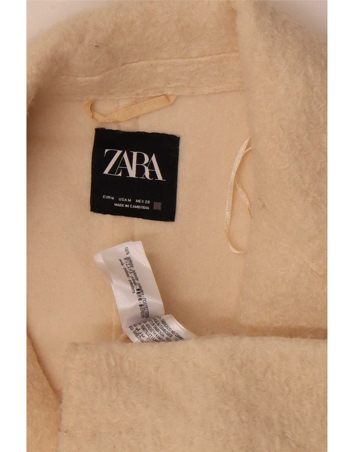 Soprabito oversize in pile da donna Zara UK 14 Poliestere beige medio