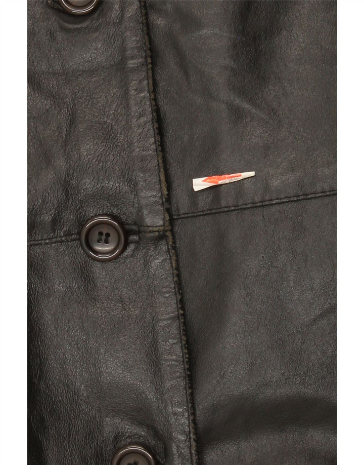 Giacca in pelle da donna vintage IT 42 media in pelle nera