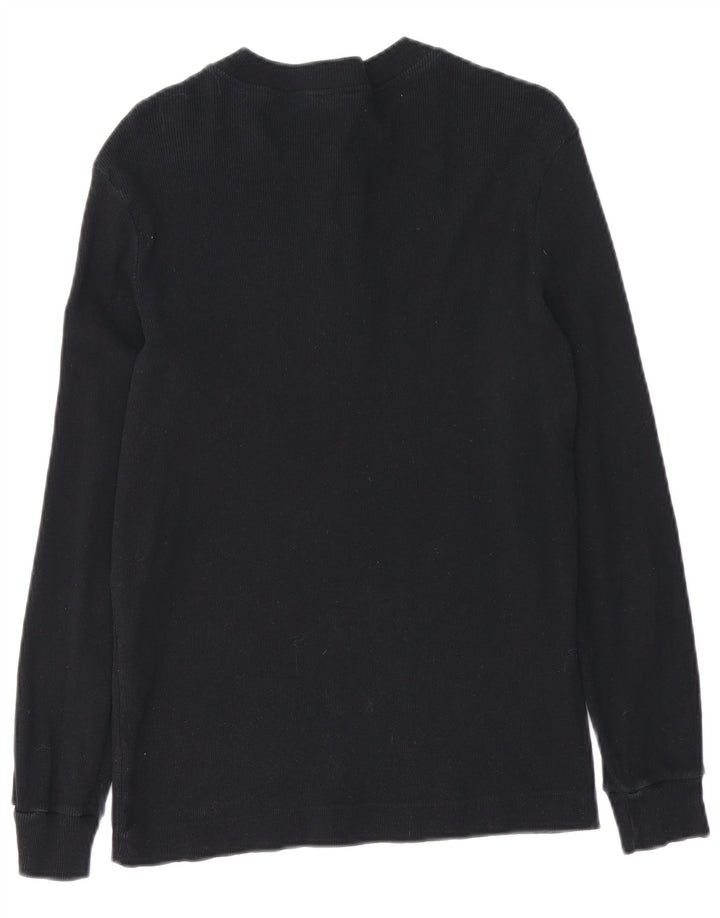 Top Uomo Sisley Manica Lunga Cotone Nero Medio