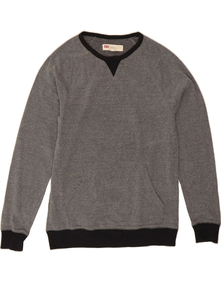 LEVI'S Mens Standard Fit Crew Neck Jumper Sweater Small Grey Polyester Vintage Levi's and Second-Hand Levi's from Messina Hembry 