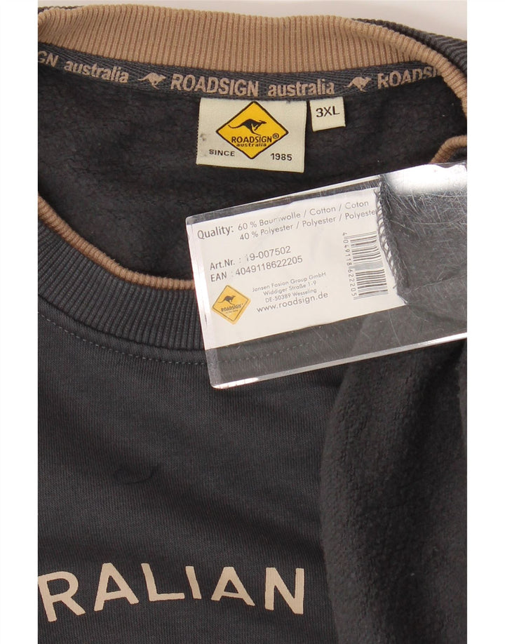 Felpa grafica da uomo Roadsign Maglione 3XL Cotone grigio