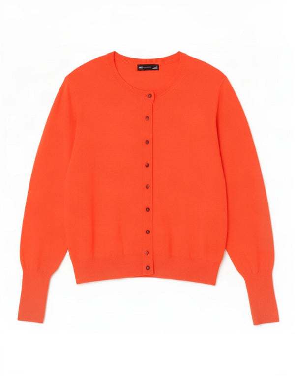 Maglione cardigan da donna Marks & Spencer UK 18 XL Arancione
