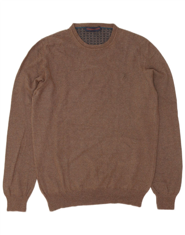 Maglione Maglione Girocollo Uomo Trussardi Jeans Marrone Medio