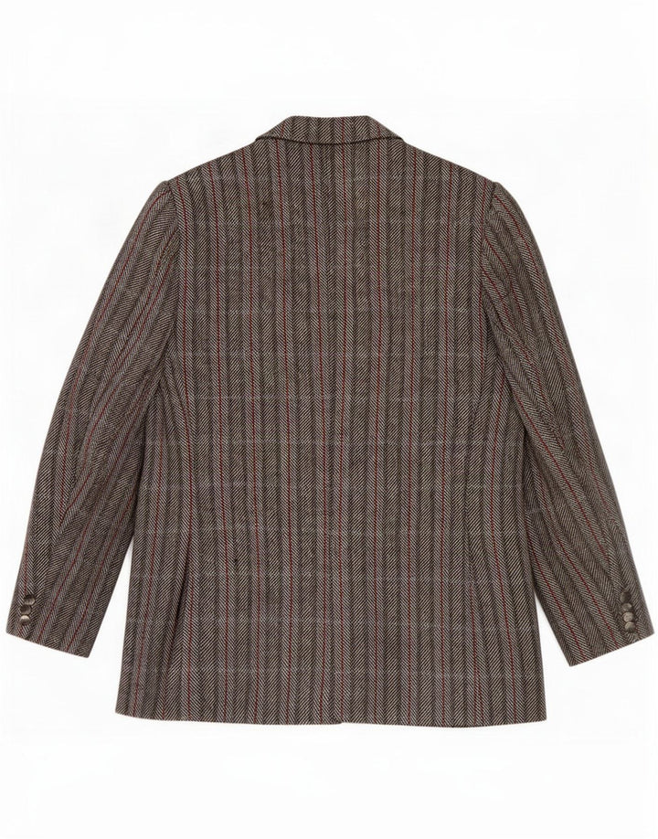 Christian Dior Giacca da uomo a 2 bottoni blazer UK 46 3XL Lana a spina di pesce grigia