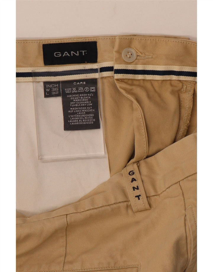 Pantaloni chino dritti da uomo Gant W36 L32 in cotone beige