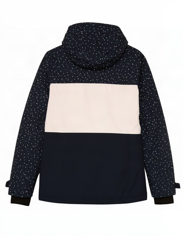 Tog 24 Giacca imbottita oversize con cappuccio da donna UK 8 Small Black Colourblock