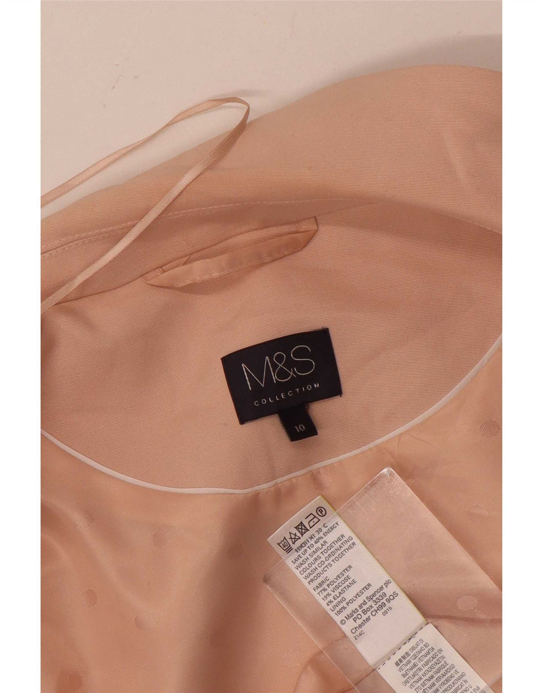 Giacca blazer senza maniche lunga da donna Marks & Spencer UK 10 piccola rosa