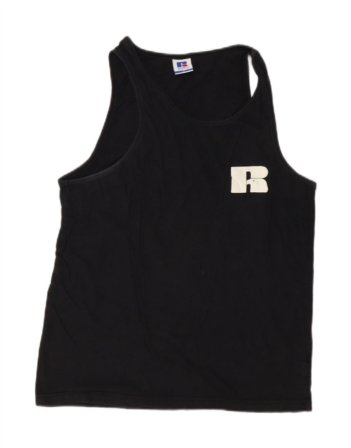 RUSSELL ATHLETIC Canotta grafica da uomo piccola in cotone nero