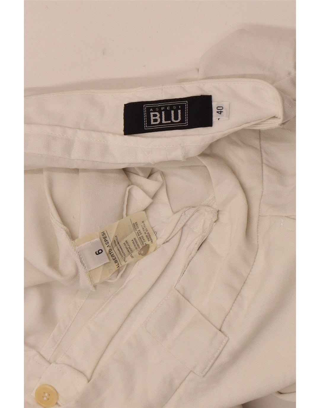 Pantaloni da abito bootcut blu da donna Alberto Aspesi IT 40 Small W27 L31 Bianco