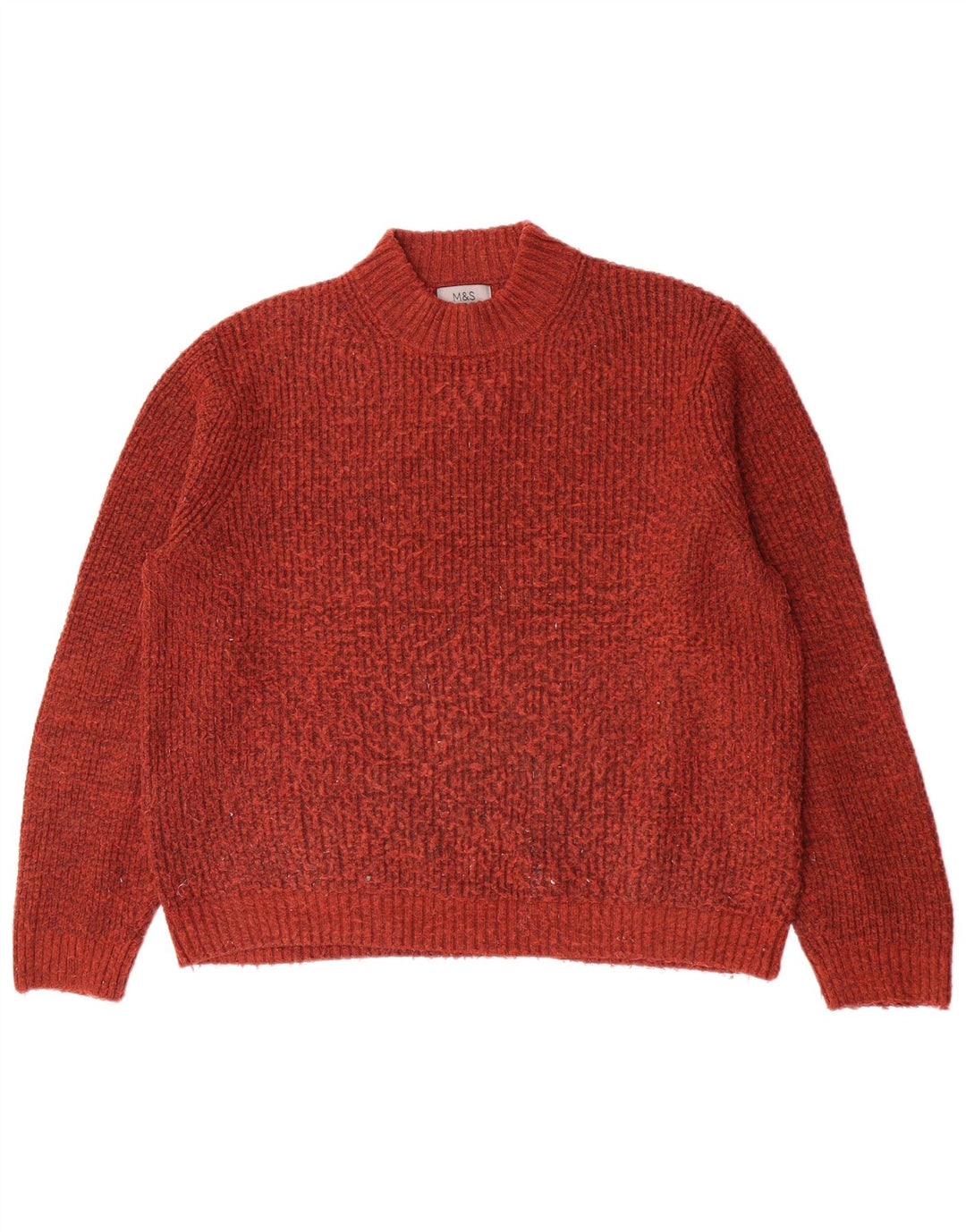 Maglione maglione collo alto da uomo Marks & Spencer XL rosso acrilico