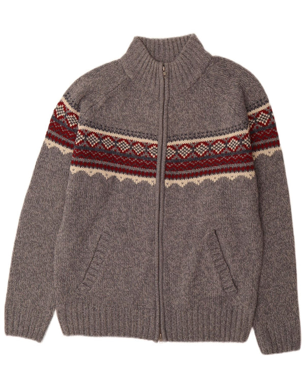 Maglione cardigan da uomo Herod Sport XL grigio Fair Isle acrilico