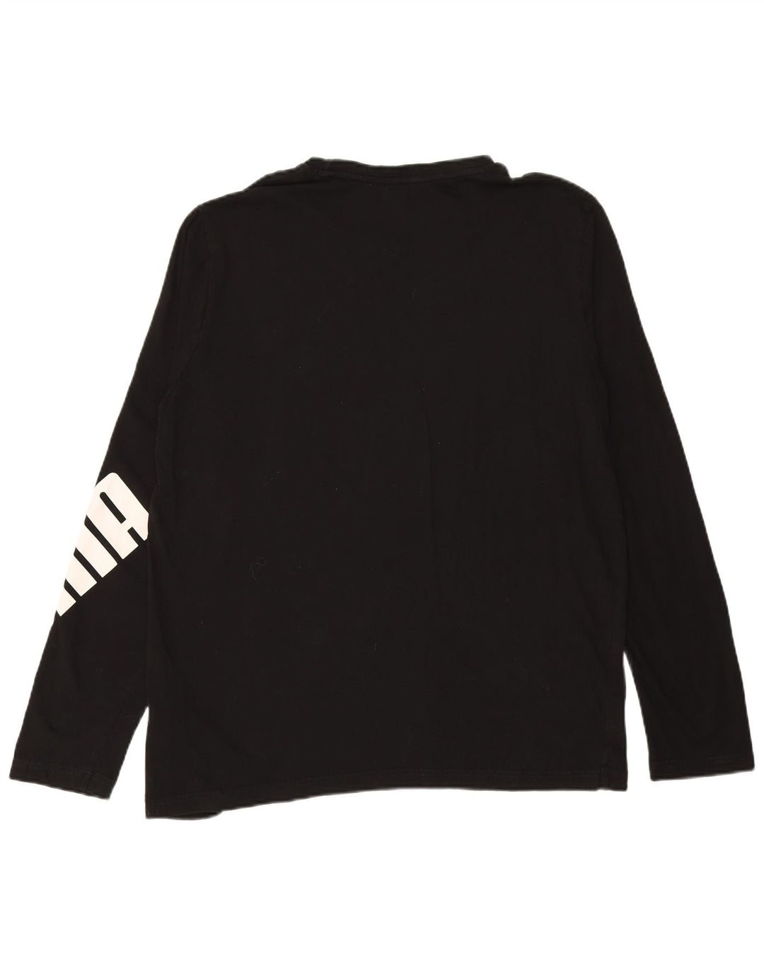 PUMA Maglietta grafica da uomo a maniche lunghe grande in cotone nero