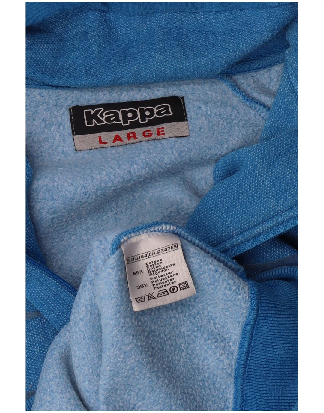 Maglione con cappuccio e zip da uomo Kappa in cotone a righe grandi blu