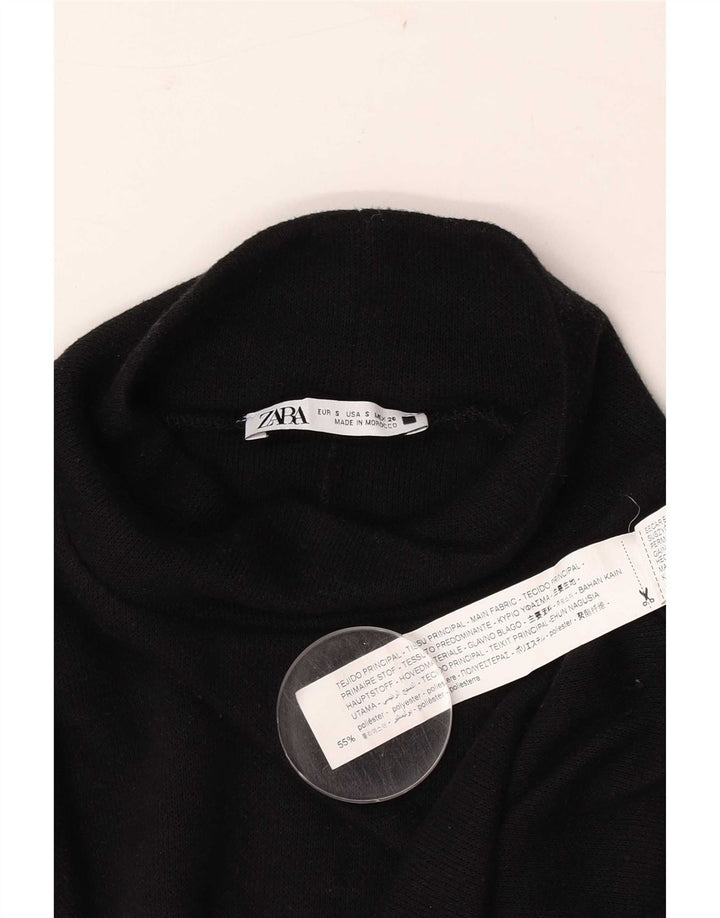 Abito maglione oversize a maniche lunghe da donna Zara UK 10 piccolo poliestere nero