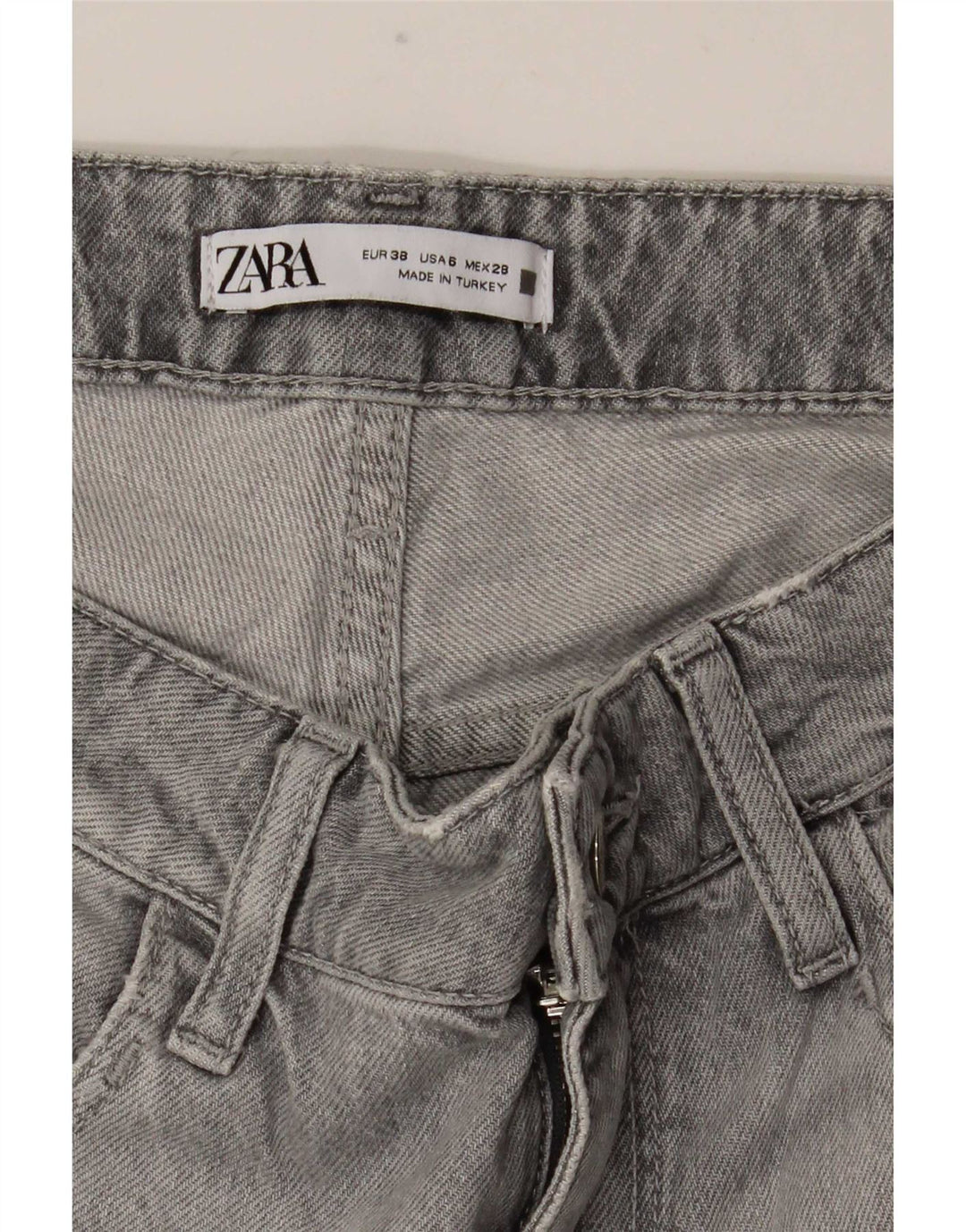 Jeans dritti da donna Zara EU 38 Small W28 L30 Grigio