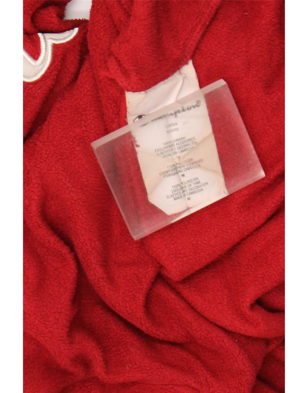 Maglione in pile con cappuccio grafico da donna Champion UK 14 poliestere rosso medio