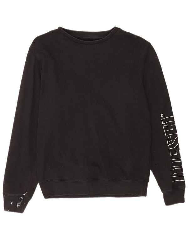 Felpa con grafica da donna Diesel UK 14 cotone nero medio
