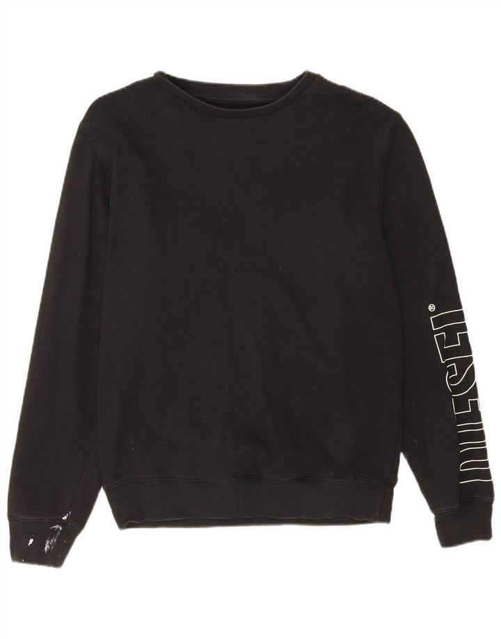 Felpa con grafica da donna Diesel UK 14 cotone nero medio