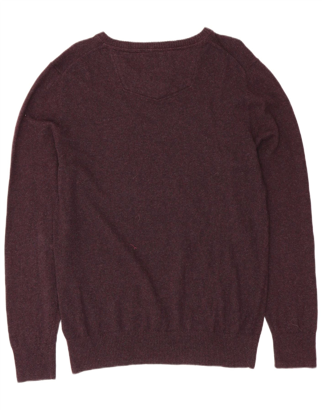 FAT FACE Maglione da uomo con scollo a V grande cotone bordeaux