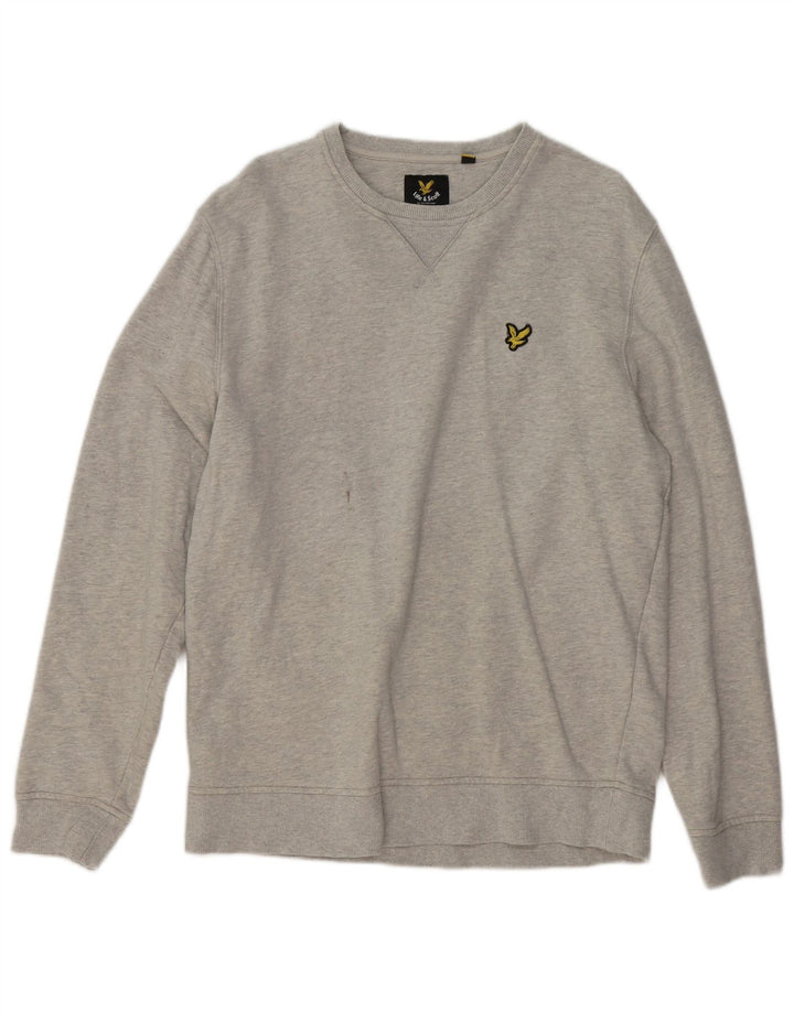 LYLE & SCOTT Mens Sweatshirt Jumper Large Grey Cotton