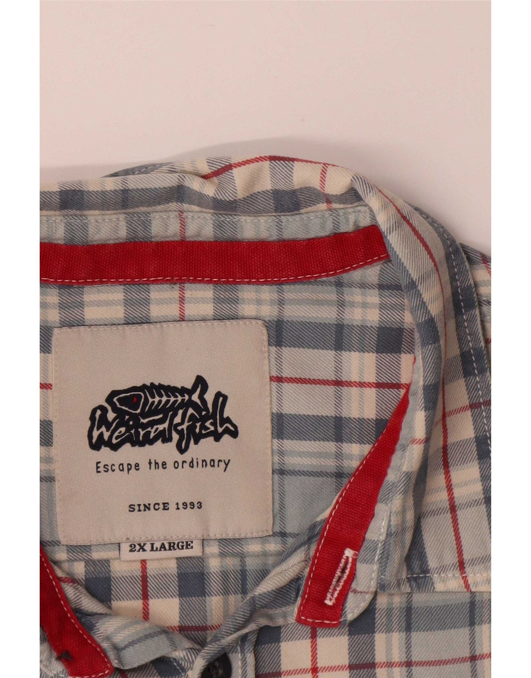 Camicia in flanella da uomo Weird Fish 2XL cotone scozzese blu