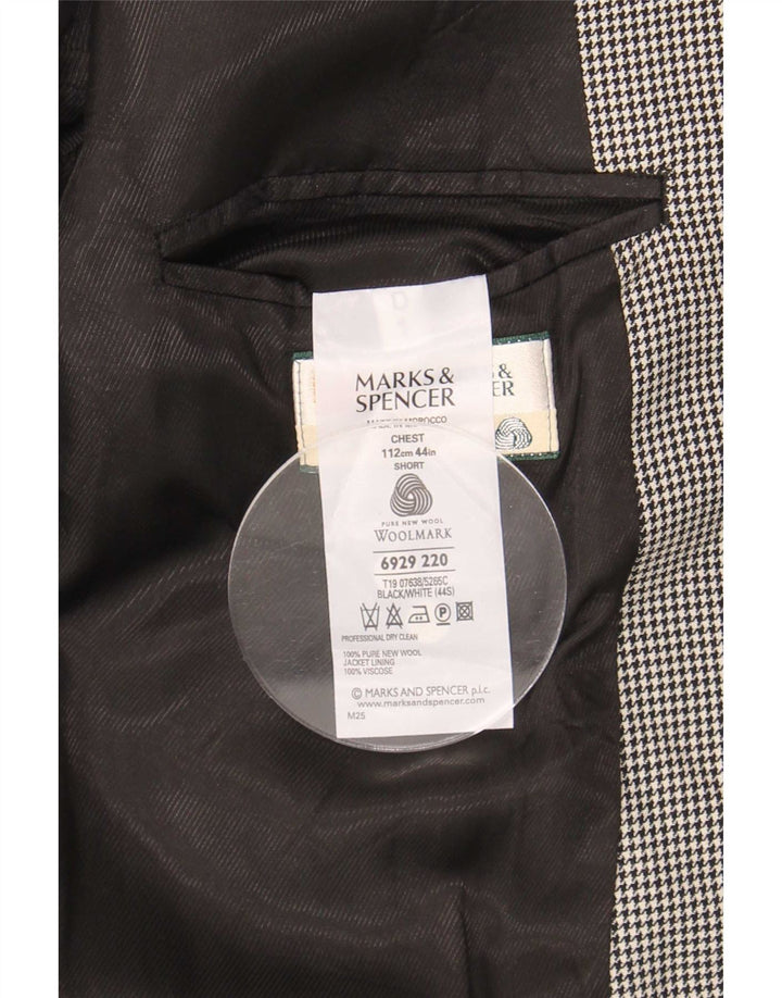 Giacca blazer a 2 bottoni da uomo Marks & Spencer UK 44 XL pied de poule nera