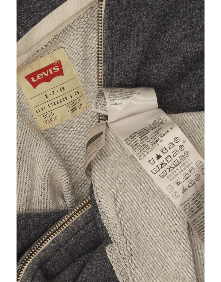 Maglione con cappuccio e zip da uomo Levi's piccolo in cotone grigio