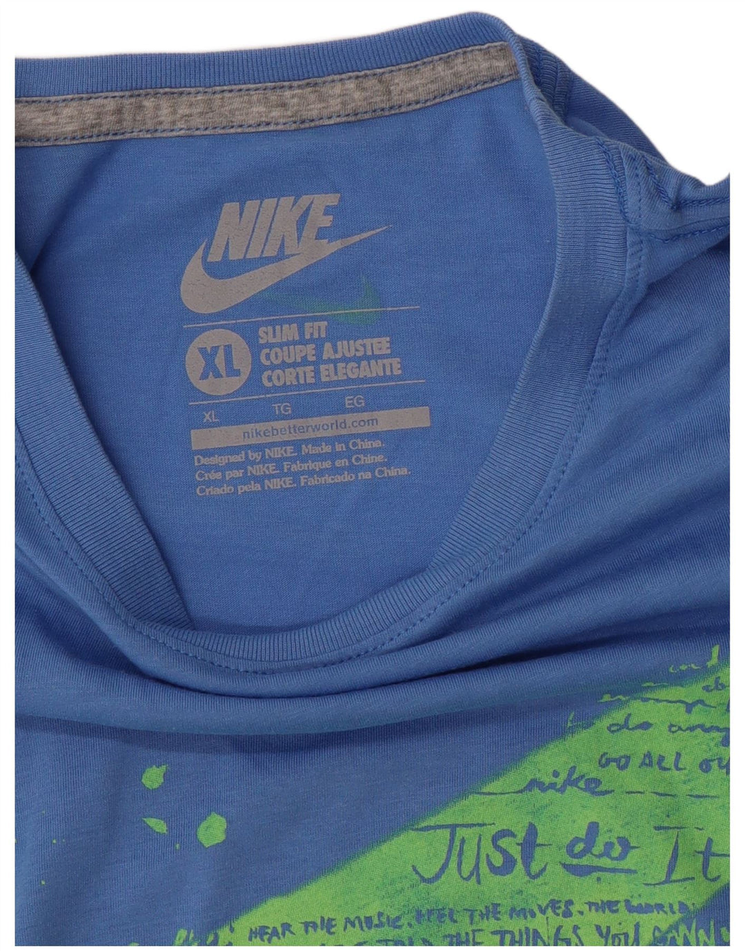 T-shirt grafica da donna slim fit Nike UK 18 XL blu