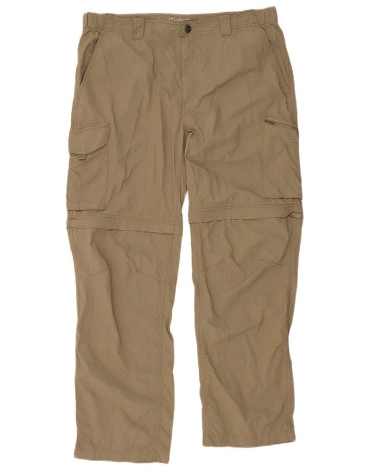 Pantaloni cargo dritti Omni-Shade da uomo COLUMBIA W38 L32 nylon beige