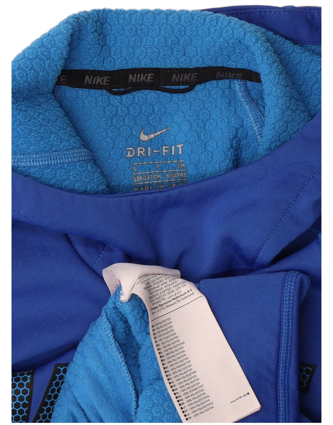 Maglione con cappuccio grafico NIKE da bambino Dri Fit 8-9 anni piccolo in poliestere blu