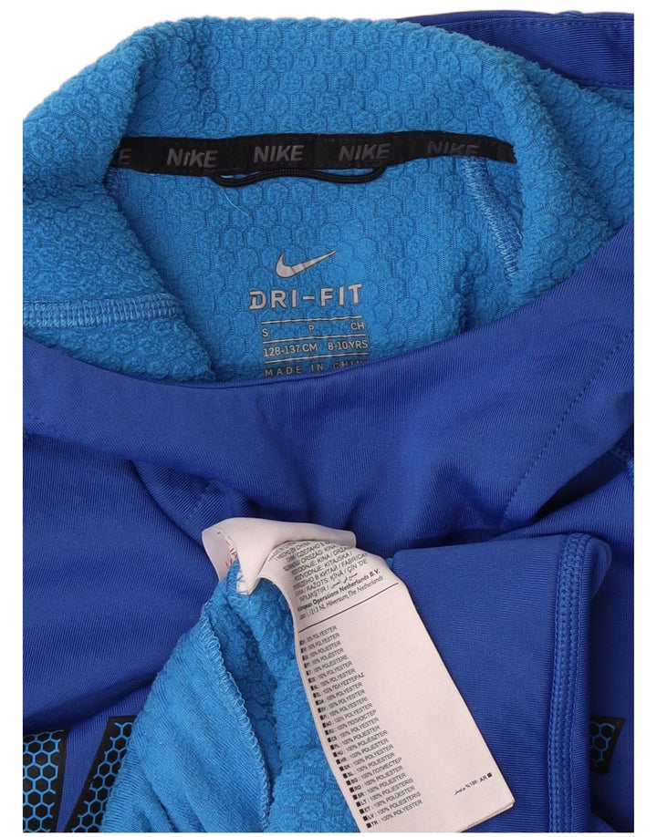 Maglione con cappuccio grafico NIKE da bambino Dri Fit 8-9 anni piccolo in poliestere blu