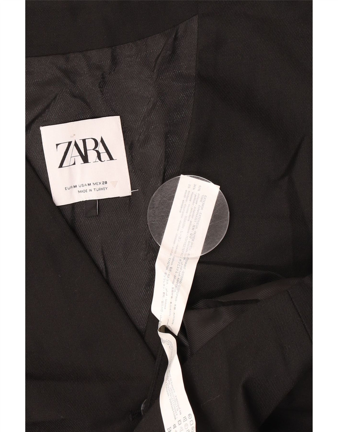 Gilet da donna Zara UK 14 poliestere nero medio