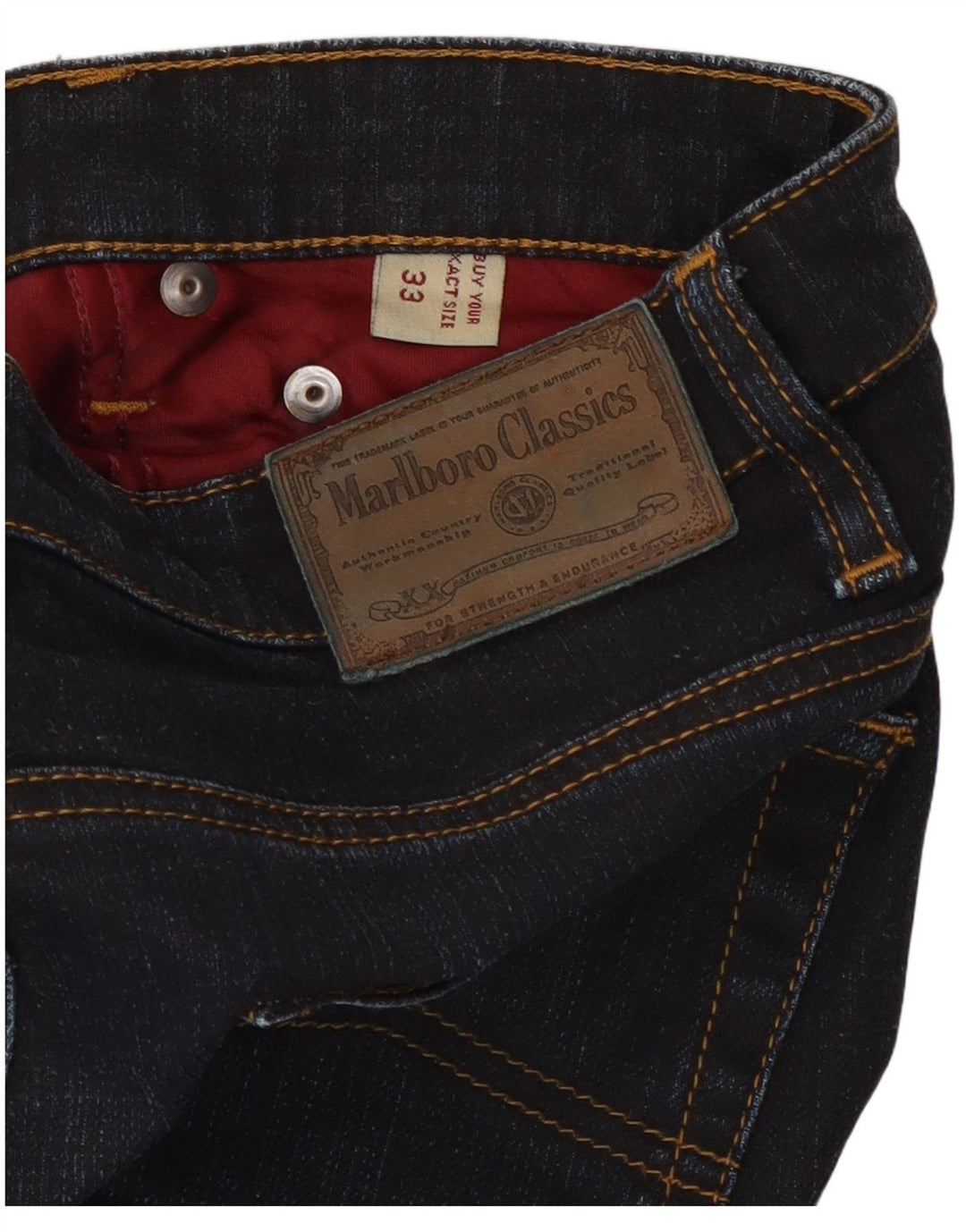 Jeans dritti da donna Marlboro Classics W33 L32 cotone blu navy