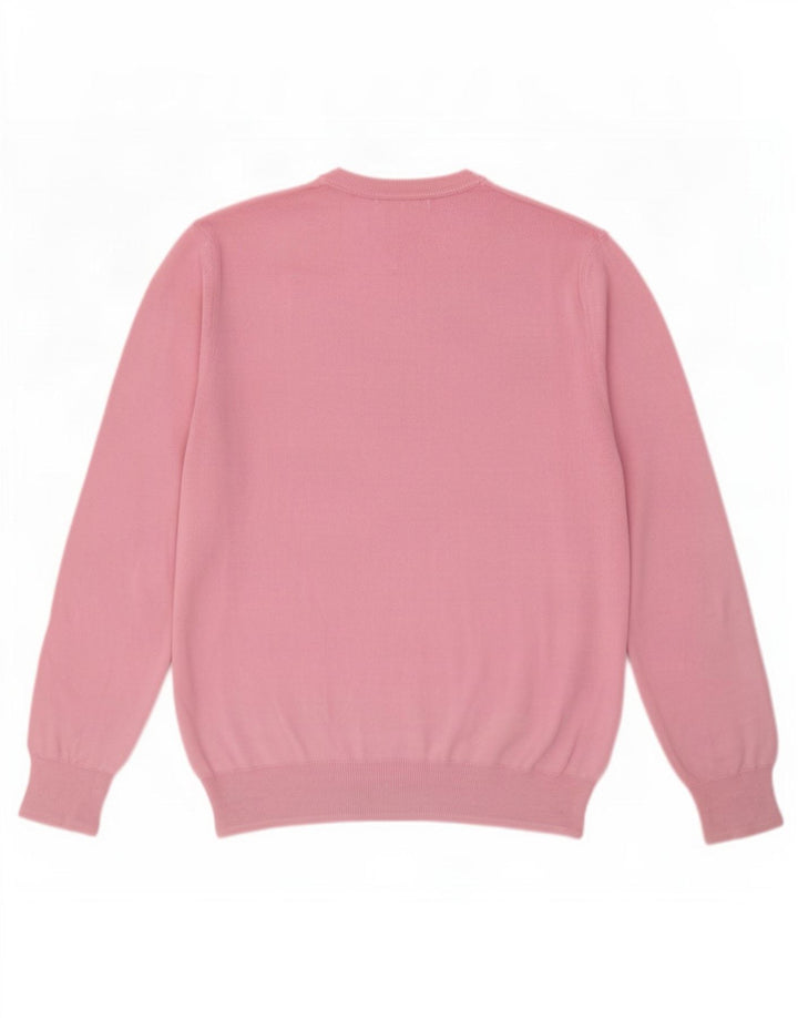 Maglione Zara da uomo con scollo a V grande in cotone rosa