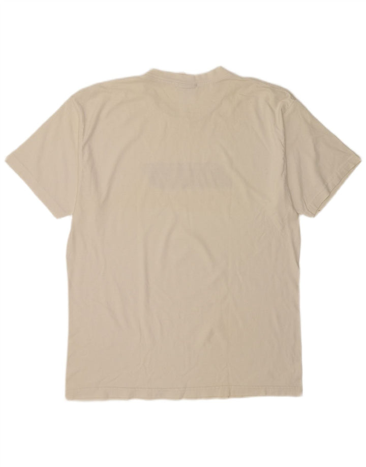 T-shirt grafica da uomo Reebok Top grande in cotone bianco sporco