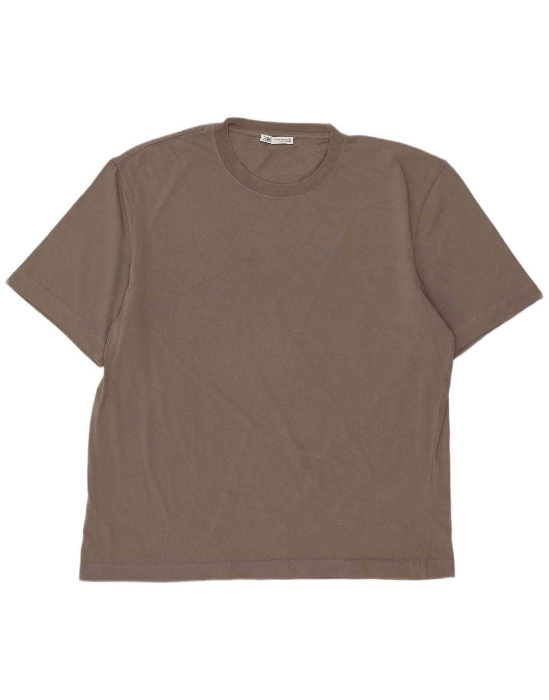 T-shirt da uomo ZARA Top XL in cotone grigio