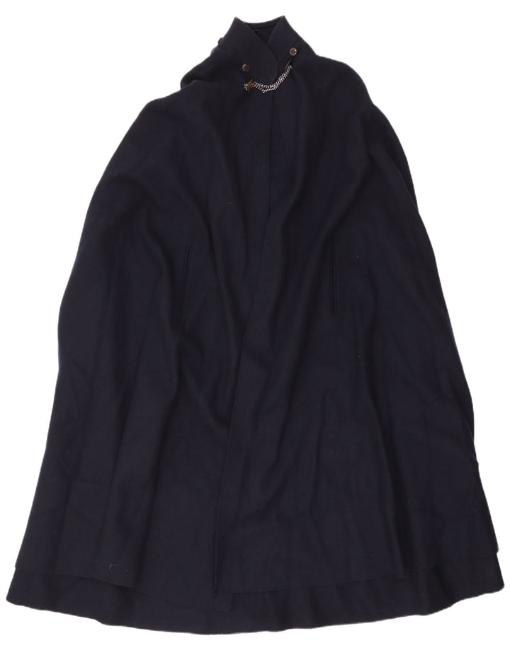 Cappotto mantella vintage da donna IT 42 medio blu navy