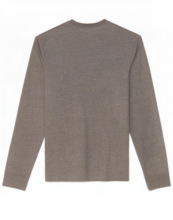 Nike - Top grafico da uomo con vestibilità regolare, manica lunga, cotone grigio medio