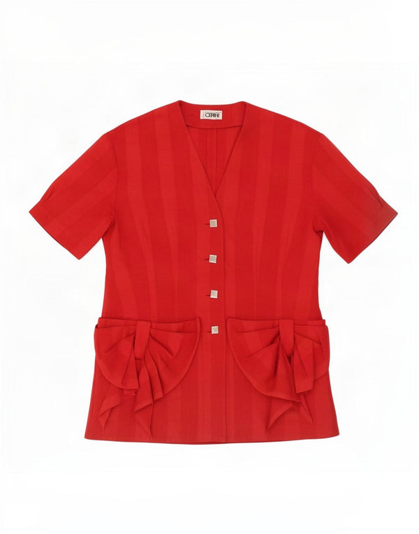 Giacca blazer da donna a maniche corte Ernestina Cerini UK 14 a righe rosse medie