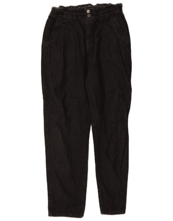 Benetton Girls High Waist Tapered Jeans 13-14 Years 3XL W28 L27 Black