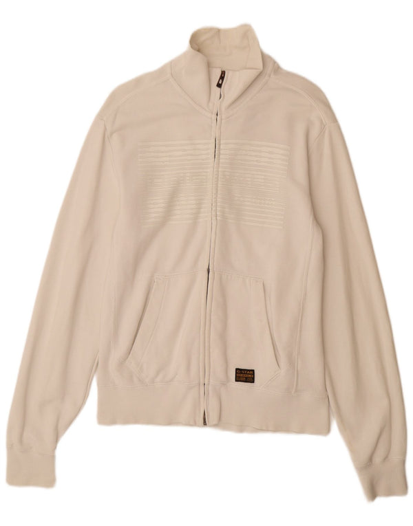 Giacca da ginnastica da uomo G-STAR in cotone bianco medio