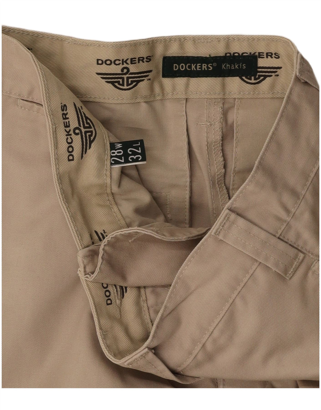 DOCKERS Pantaloni chino dritti kaki da uomo W28 L29 Beige